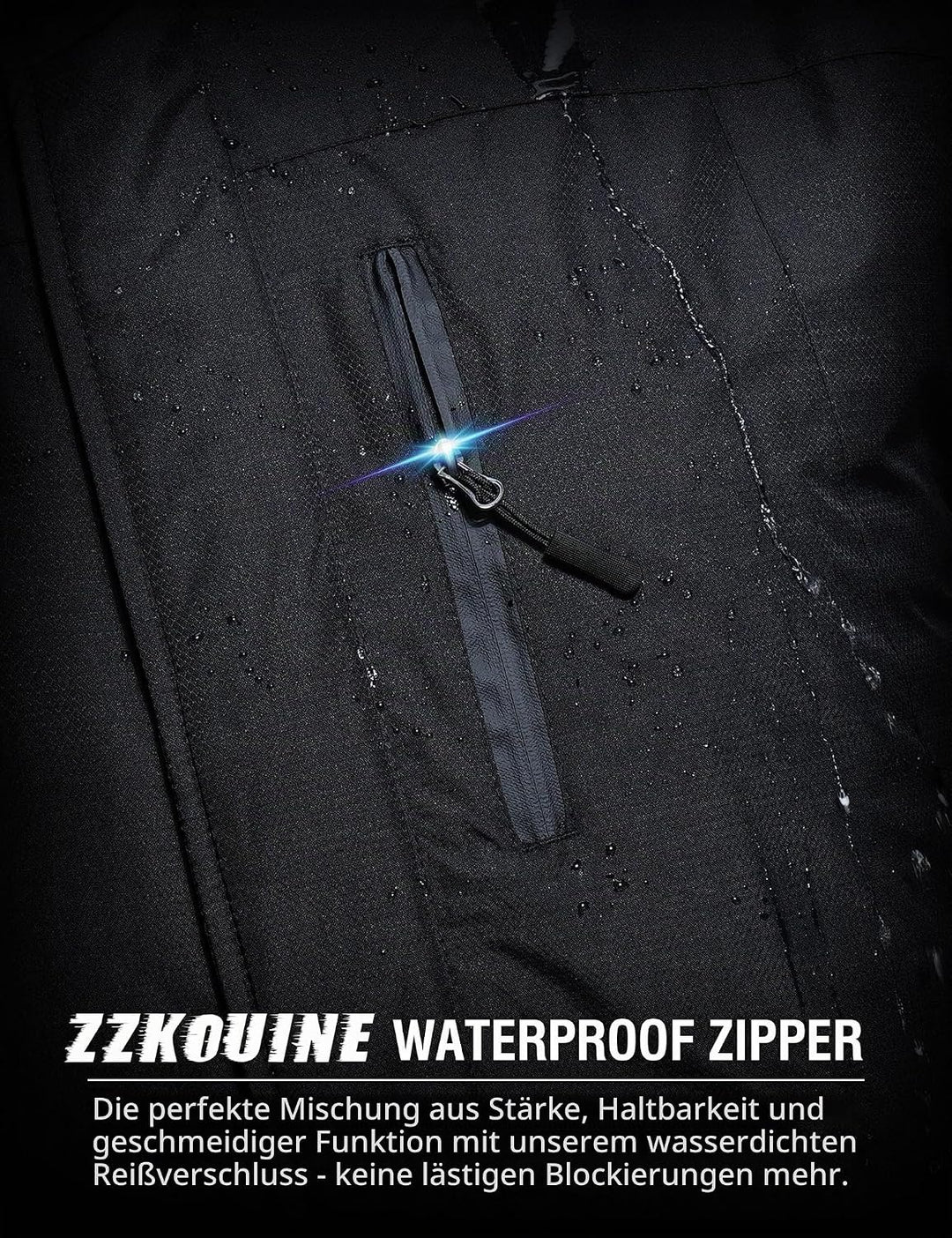 Zzkouine Herren Winter Wasserdichte Fleecejacke Warm Gefüttert Winterjacke Mit Kapuze Wasserabweisen