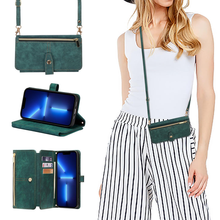 ZCDAYE Hülle für iPhone 14 Pro Max mit Band Handykette, Leder Handyhülle Handytasche mit Kartenfäche