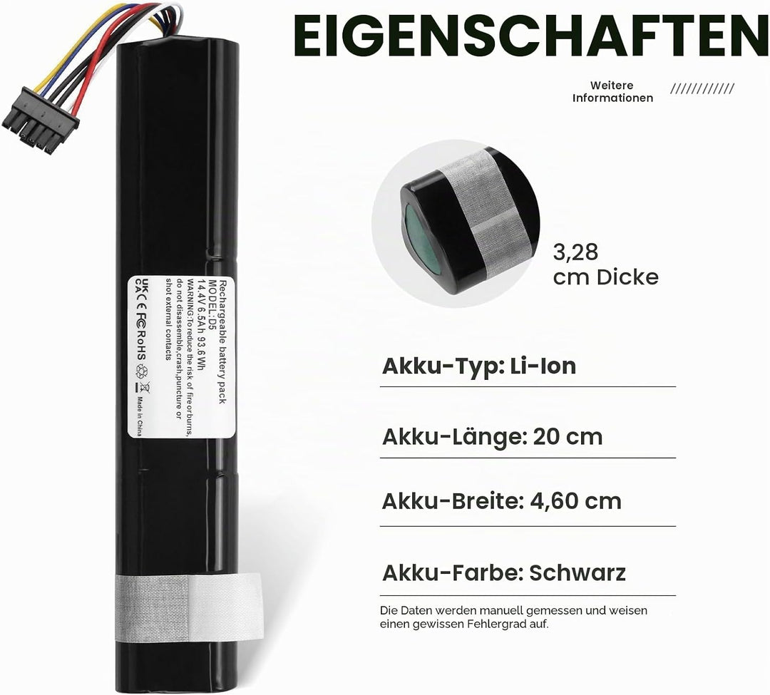 ANTIEE 6500mAh Akku für Neato Robotics D3 D4 D5 D6 D7 D3+ D301 D303 D5+ D502 D503 D701 D702 D703 D70
