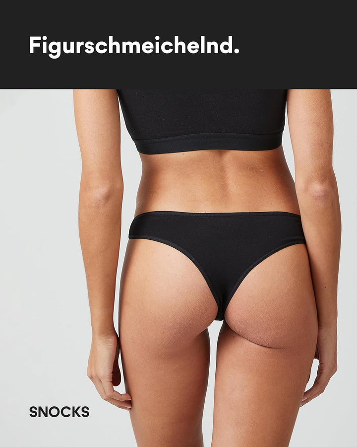 Snocks Brazilian Slip Damen aus Bio-Baumwolle (3er Pack) - Damenunterwäsche mit Perfekter Passform u