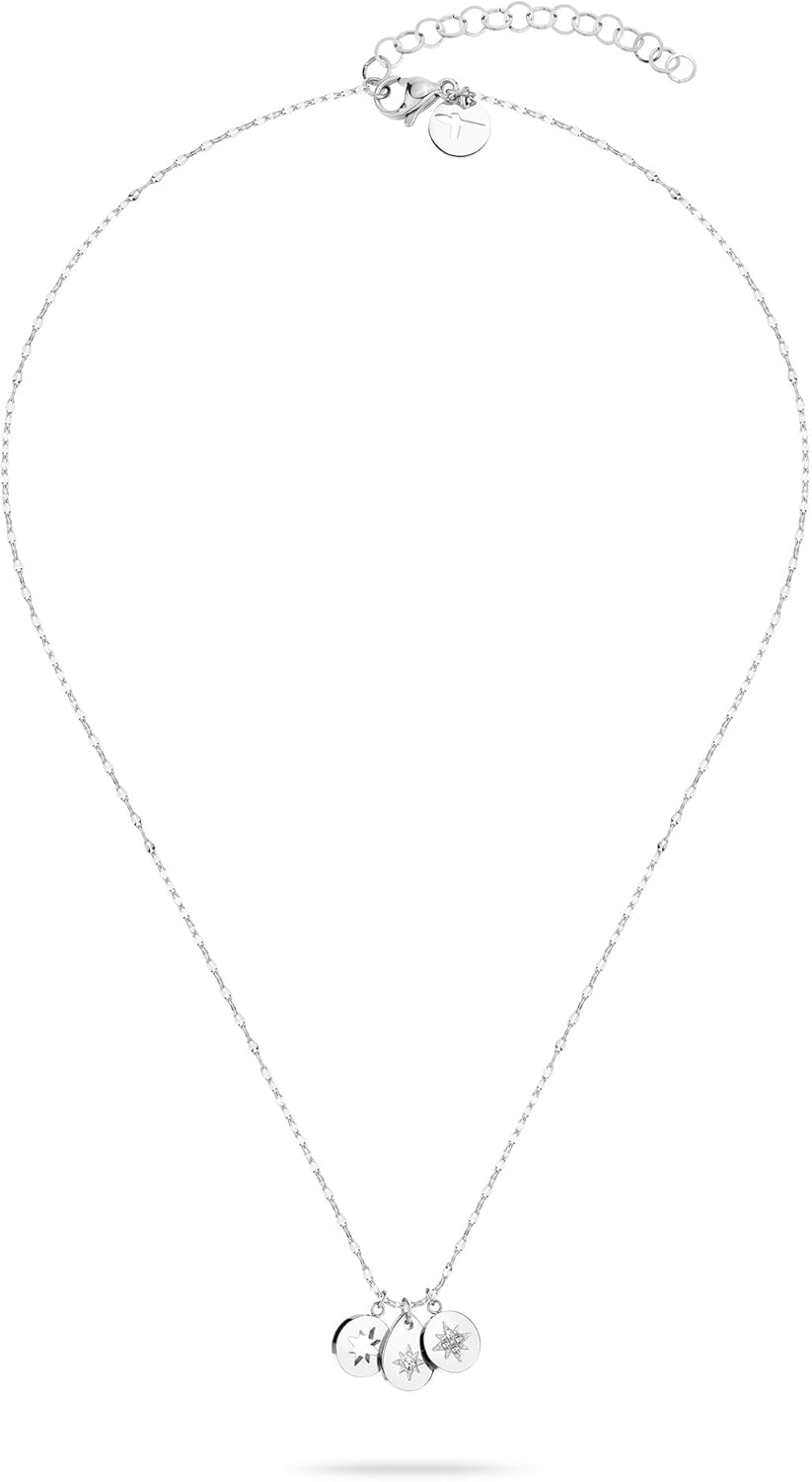 Tamaris Halskette für Damen, Halsschmuck mit verschiedenen Anhängern, wasserfest aus Edelstahl Twink