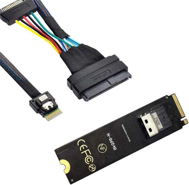Xiwai NGFF M-Key NVME zu SFF-8654 Slimline SAS Kartenadapter und U.2 U2 SFF-8639 NVME PCIe SSD Kabel