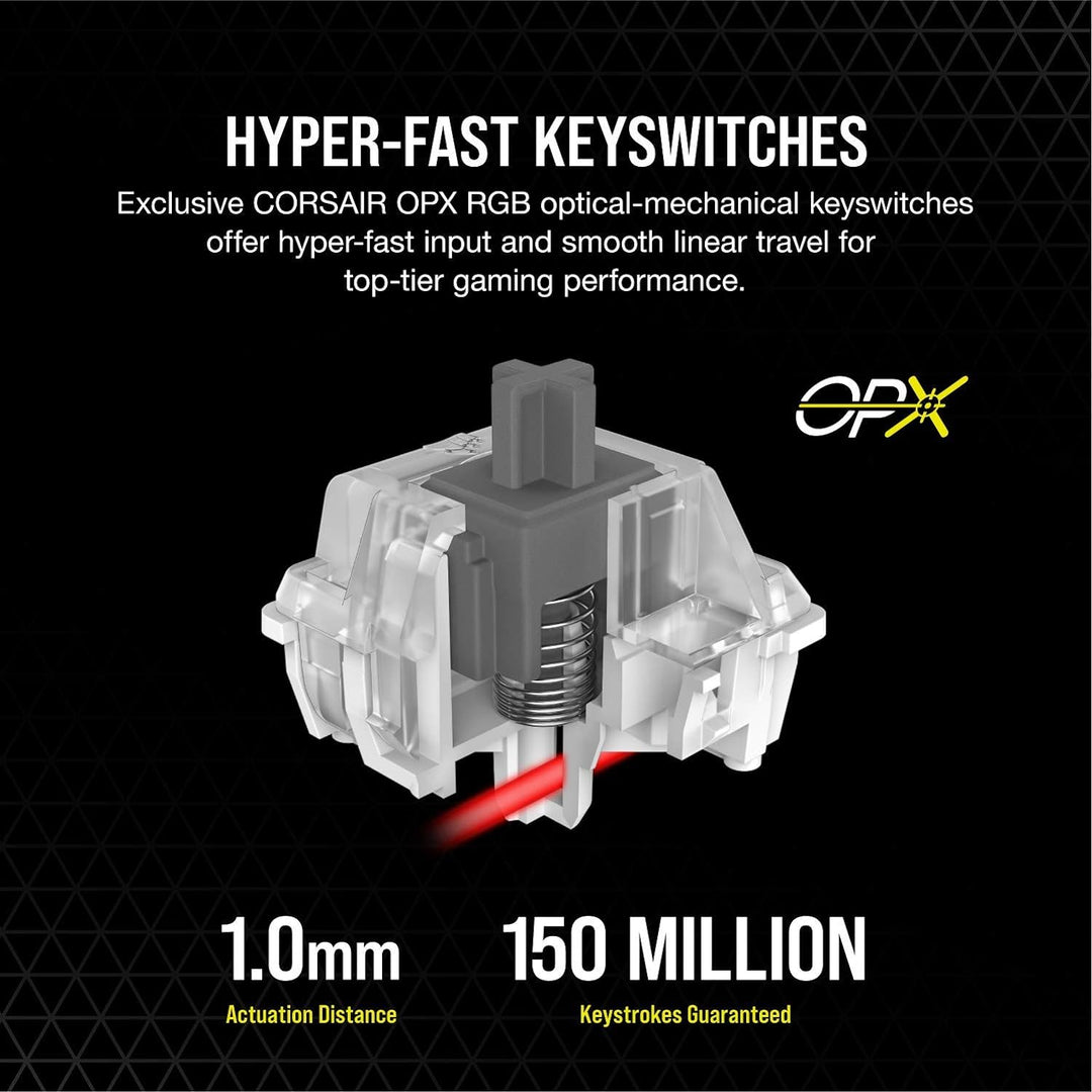 Corsair K100 optische mechanische RGB-Gaming-Tastatur OPX optische mechanische RGB-Tastenschalter -