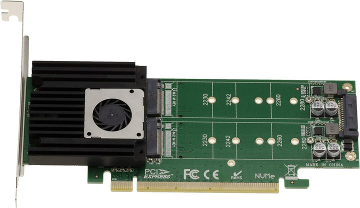 KALEA-INFORMATIQUE M2 PCIe 3.0 x16 Controller-Karte für 4 SSD M.2 NVMe M Key. High und Low Profile.