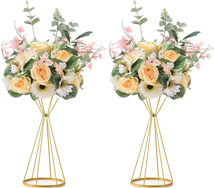 Sziqiqi Blumenständer Gold für Hochzeit: 50cm Hohe Trompete Vase für Tische Hochzeitsempfang Set of