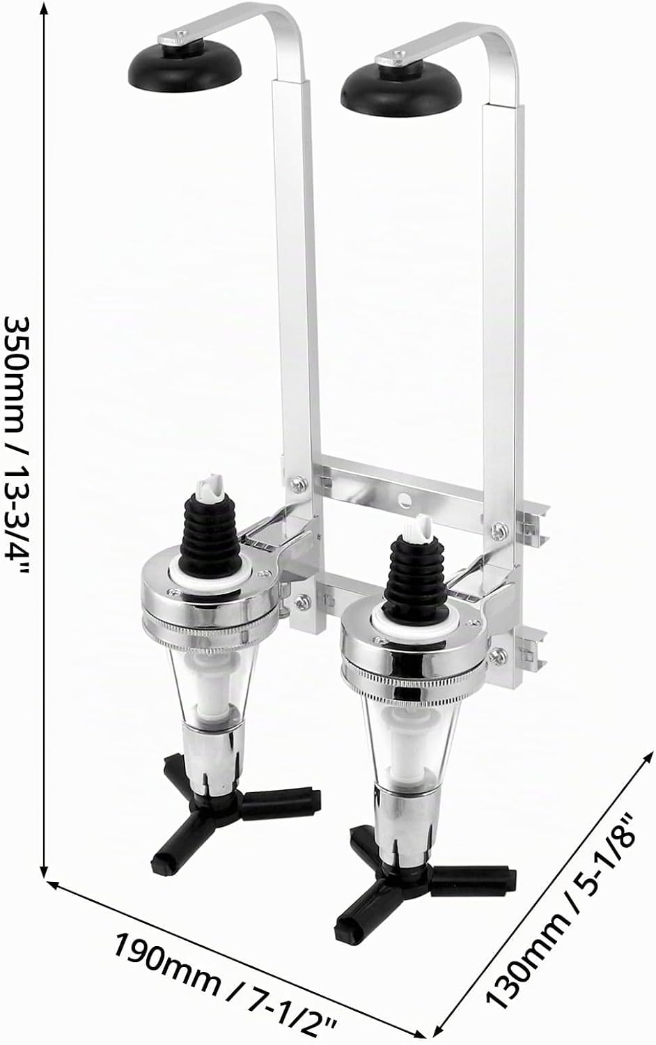 QWORK® Doppelkopfspender, Wand Montierter Flaschenhalter, Aluminiumlegierung, für Bar, Party
