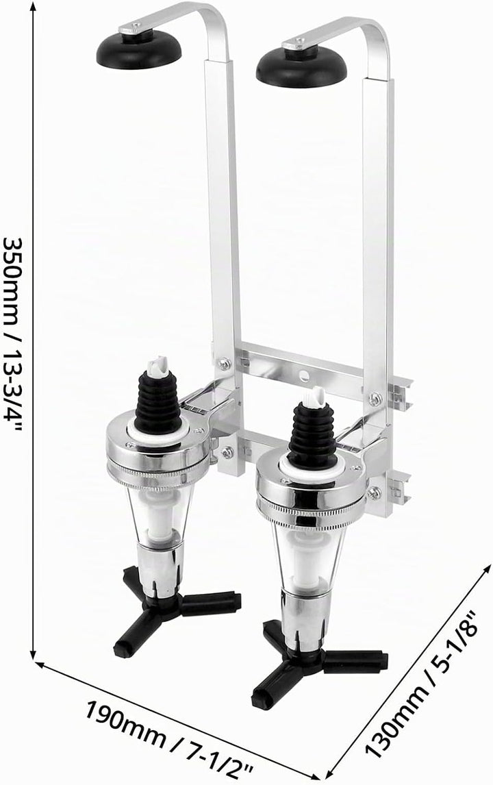 QWORK® Doppelkopfspender, Wand Montierter Flaschenhalter, Aluminiumlegierung, für Bar, Party
