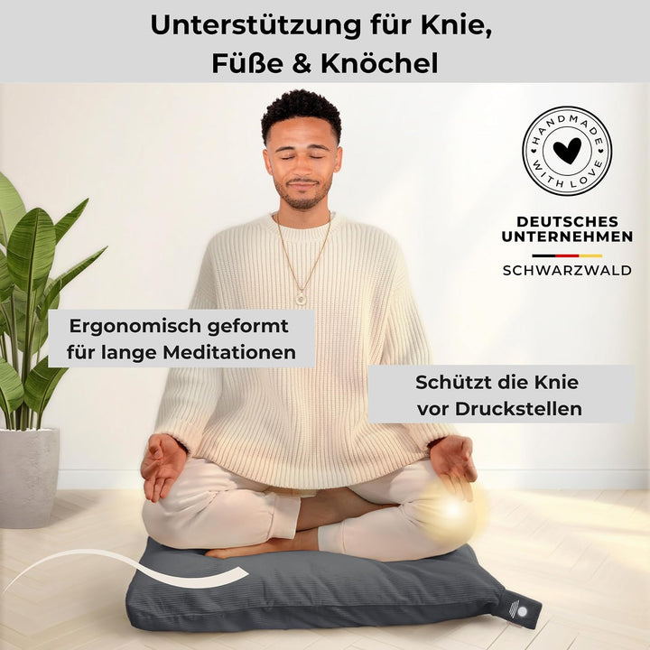 Inner Peace Meditationsmatte Zabuton Cord XL 85 x 85 cm Anthrazit, Anthrazit