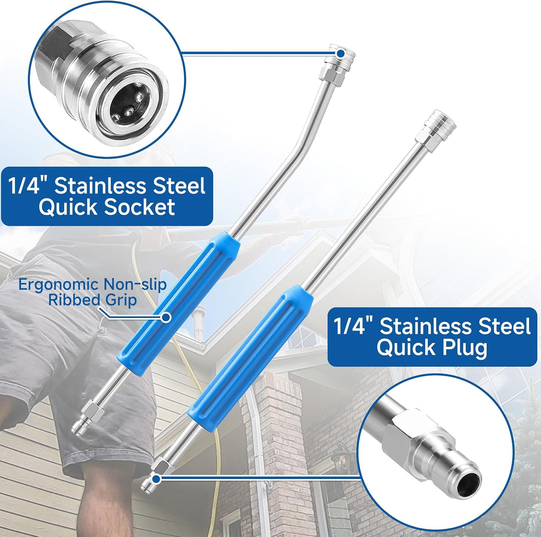 Tool Daily 2 Stück 43 cm Hochdruckreiniger-Verlängerungslanze mit Adapter, kompatibel mit Karcher K2