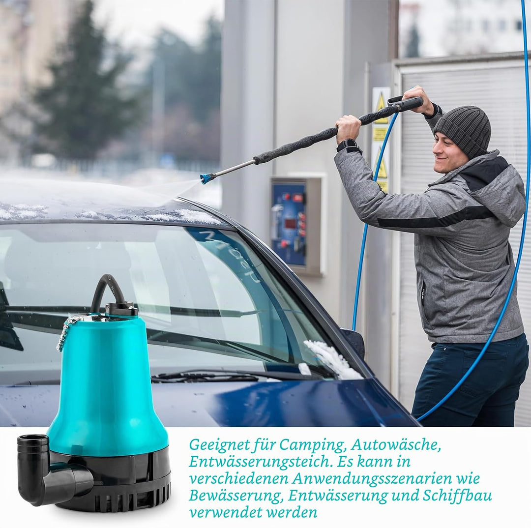 Tauchpumpe Schmutzwasser Mini Wasserpumpe DC 12V Tauchwasserpumpe 50W 4200L/H Wassertransferpumpe fü