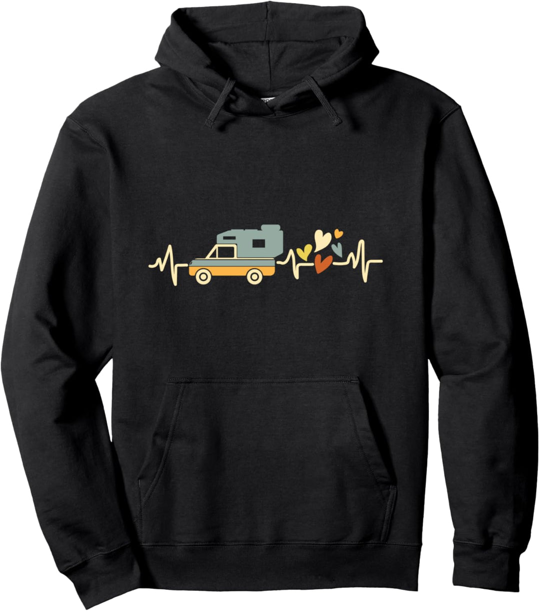 Pickup Wohnkabine Herzschlag mit Herz Camping Pullover Hoodie