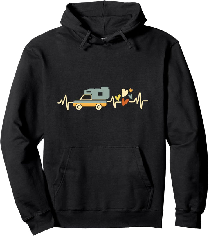 Pickup Wohnkabine Herzschlag mit Herz Camping Pullover Hoodie