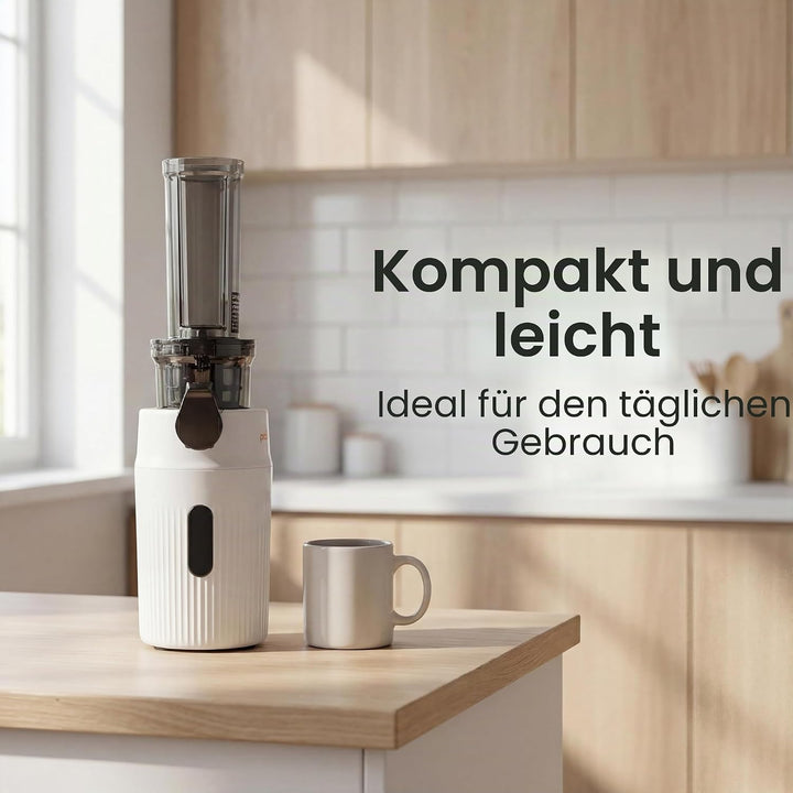 Zuminstant Compact Elektrische Saftpresse: kaltgepresst, reich an Nährstoffen, schäumender Entsafter