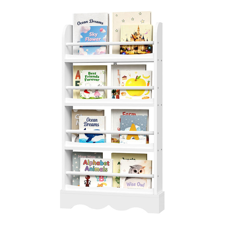WOLTU Bücherregal Kinder, Kinderregal mit 4 Ebenen, Aufbewahrungsregal für Bücher Spielzeug, Regal f