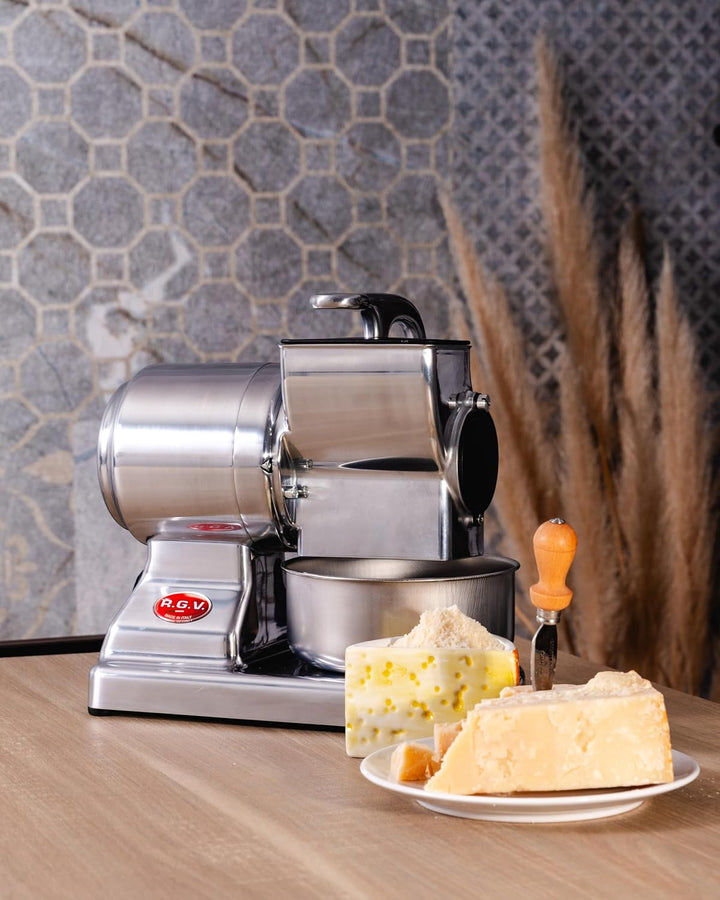 RGV Elektrische Reibe Maxi Essential Made in Italy Professionelle Edelstahlwalze abnehmbar und spülm