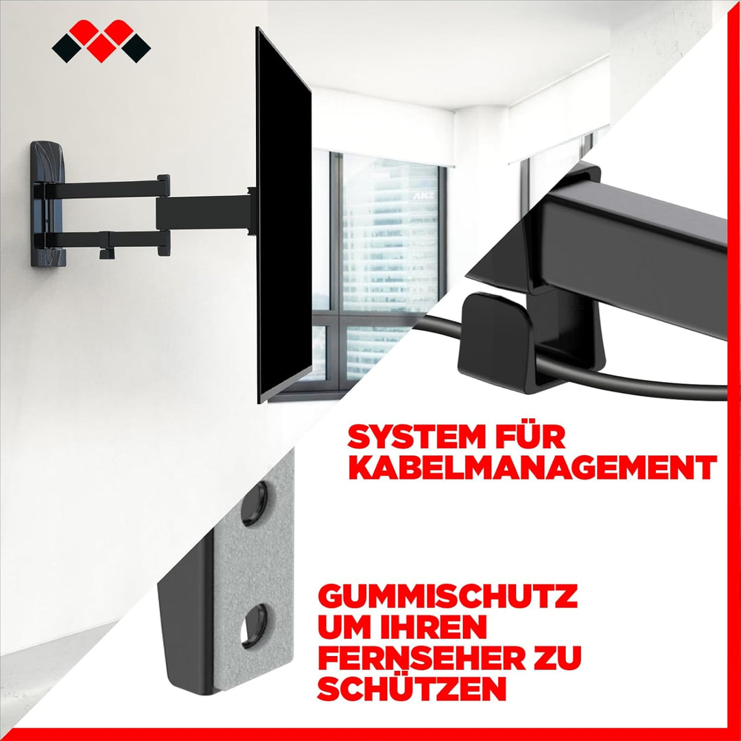 Meliconi Space System FULLMOTION 400, TV-Wandhalterung mit Arm und Doppelrotation, Wandhalterung für