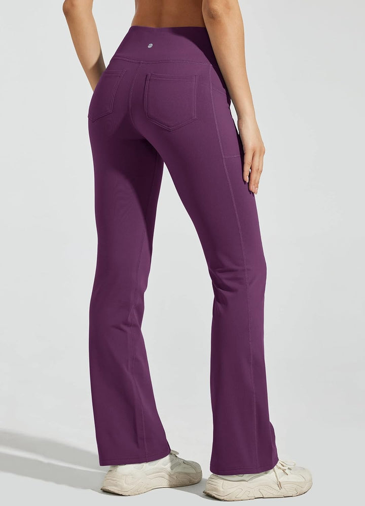 WILLIT Damen Thermo Flare Leggings Winter Fleece gefütterte Yogahose Warm Sportleggins Laufhose Boot