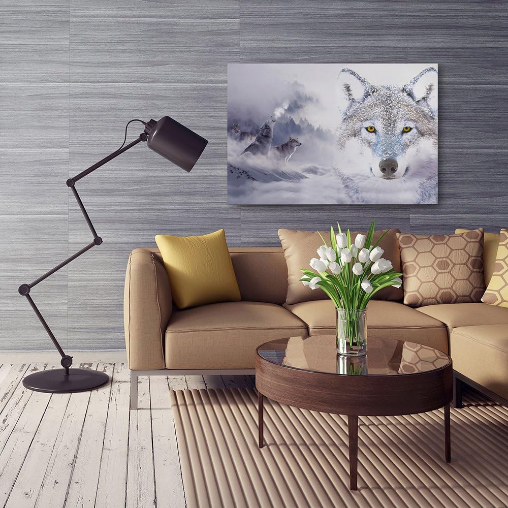 Feeby, Leinwandbild, Bilder, Wand Bild, Wandbilder, Kunstdruck 50x70cm, Wolfs, MODERN, DOPPELTE BELI
