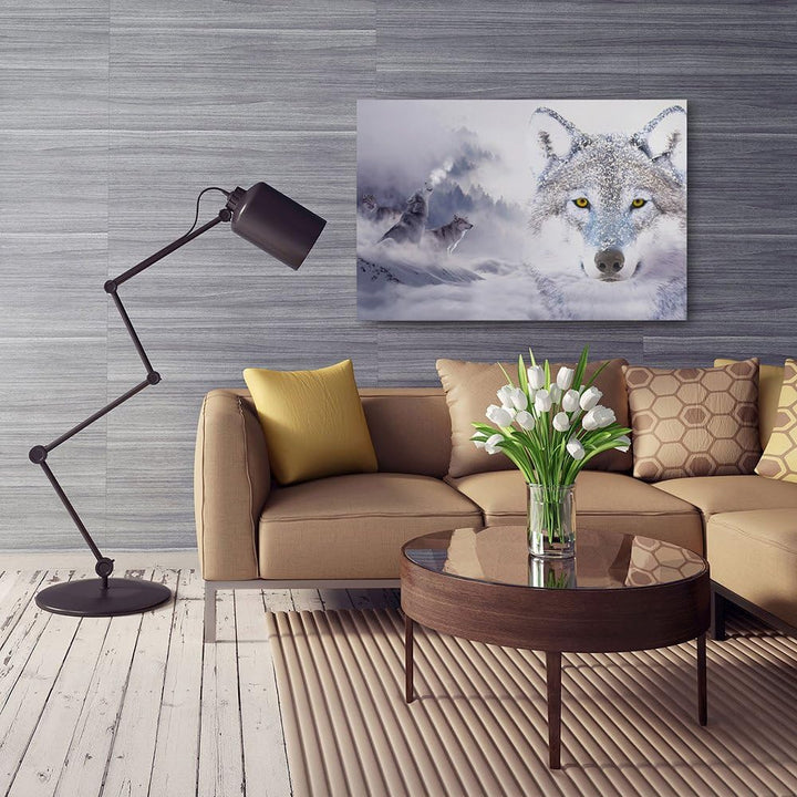 Feeby, Leinwandbild, Bilder, Wand Bild, Wandbilder, Kunstdruck 50x70cm, Wolfs, MODERN, DOPPELTE BELI