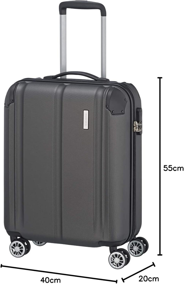 travelite 4-Rad Handgepäck Koffer erfüllt IATA Bordgepäckmass, Gepäck Serie CITY: Robuster Hartschal