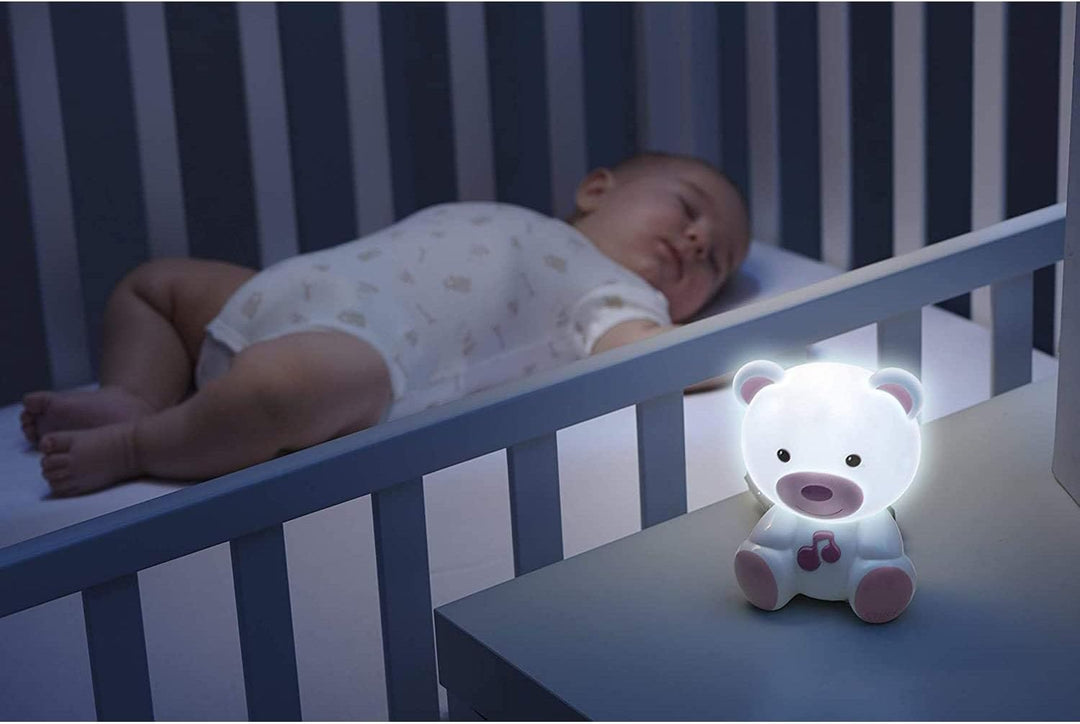 Chicco Bär-Nachtlicht, Traumlicht, tragbare Bär-Lampe mit klassischer Musik und beruhigenden Klängen