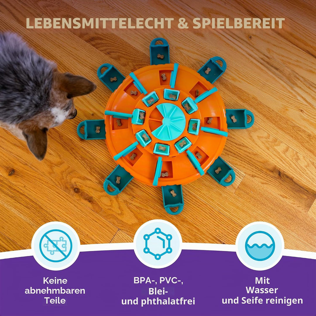 Outward Hound by Nina Ottosson Tower of Treats Level 4 Expert Dog Treat Puzzle for Enrichment, Orang