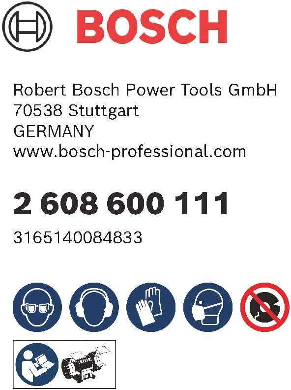 Bosch Professional 1x Schleifscheibe für Doppelschleifmaschine (Ø 200 x 25 mm, K36, Zubehör Schleifm