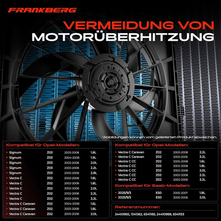 Kühlerlüfter Motorkühler Mit Lüfterhaube für Signum Vectra C CC Caravan 2002-2008 6341153