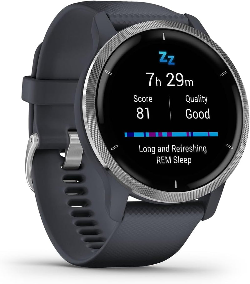 Garmin Venu 2 – GPS-Fitness-Smartwatch mit ultrascharfem 1,3“ AMOLED-Touchdisplay, umfassenden und G