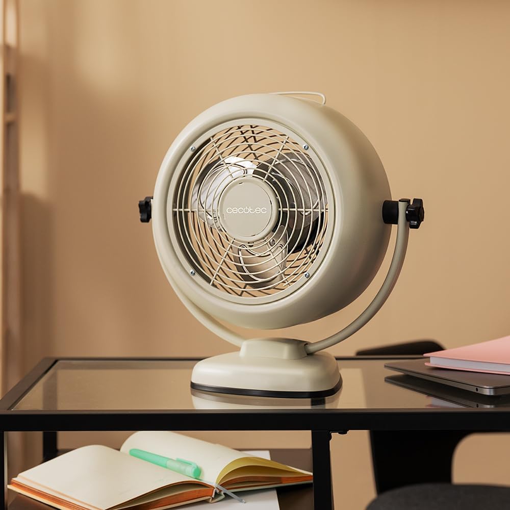 Cecotec - Tischventilatoren EnergySilence 800 RetroDesk Green, 20 W Leistung, Durchmesser 20 cm, ein