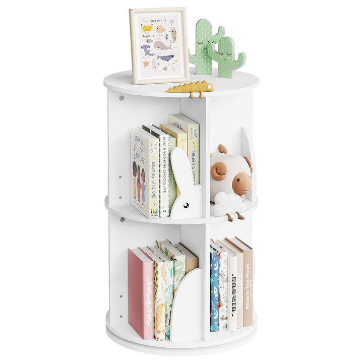 WOLTU Bücherregal Kinder, drehbares Kinderregal mit 2 Ebenen, Bücher Regal Kinderzimmer Wohnzimmer,