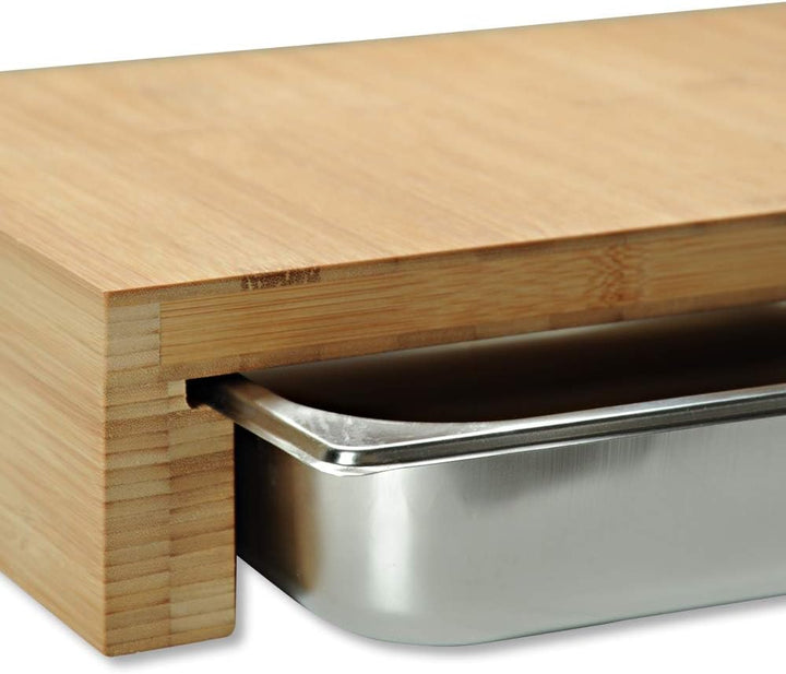 Kesper | Schneidbrett mit Auffangschale, Material: Bambus, Masse: B: 37,5 x T: 27,5 x H: 9,5 cm, Far
