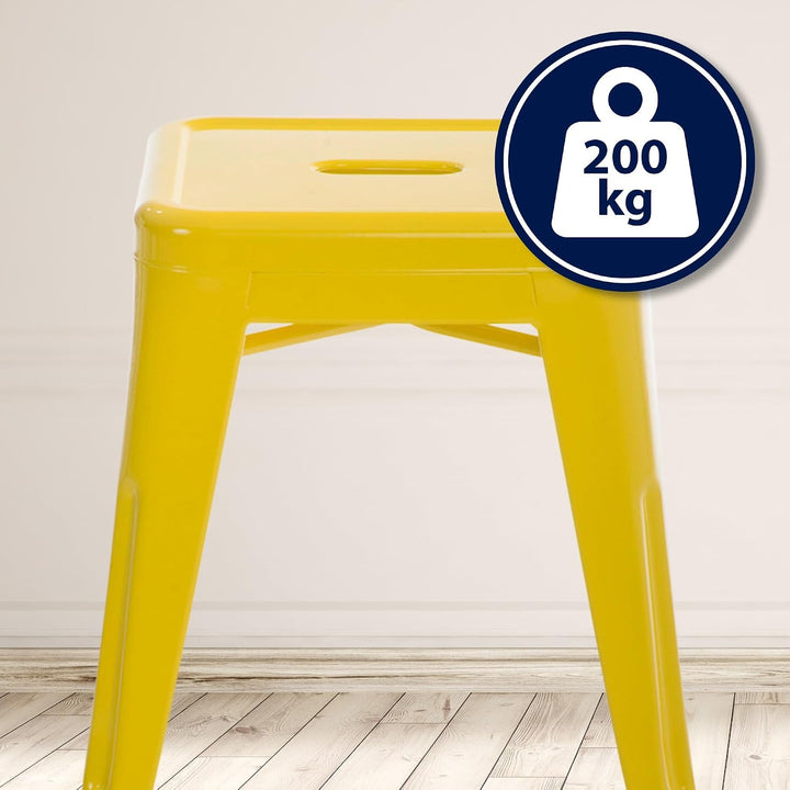 CLP Hocker Armin I Metallhocker stapelbar und pflegeleicht I Stapelhocker bis 200 kg belastbar I Sit