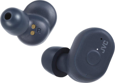 JVC HA-A10T-AU Truly Wireless In-Ear Bluetooth Kopfhörer mit Memory Foam Ohrstücken, Farbe Indigo-Bl