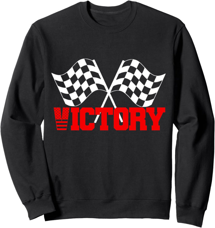 VICTORY Sport-Rennflagge, rot-kariert, schwarz-weiss Sweatshirt