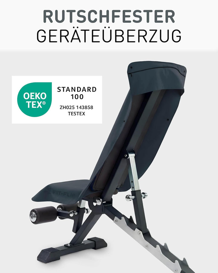 Fit-Flip Fitness Handtuch - mit Magnet und Reissverschluss Tasche - Gym Handtuch aus Mikrofaser für