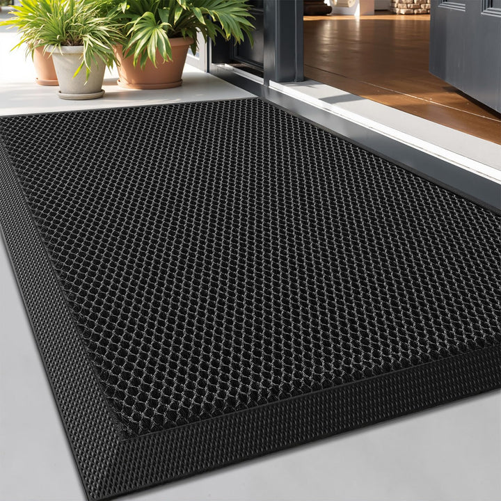 LUMI Fussmatte Aussen, Schmutzfangmatte, rutschfest, 60 x 90cm, Schwarz Schwarz 60 x 90 cm, Schwarz
