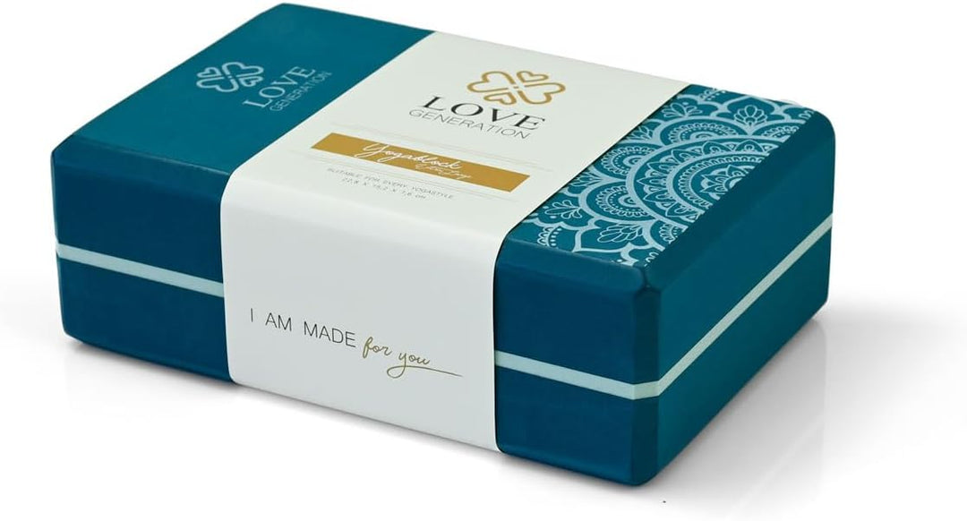 Love Generation - Yoga Block - High Density Eva - für Yoga, Fitness, Pilates und Stretching (Blau)