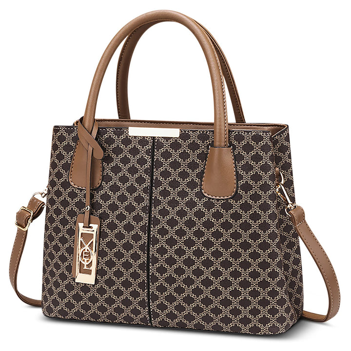 DIRRONA Retro Damen Handtasche Klassischer Druck Umhängetasche Elegant Schultertasche Lässig Crossbo