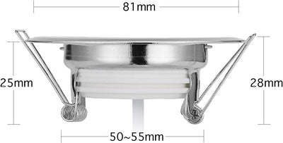 HCFEI 6er Set LED Einbaustrahler ultra flach mit LED Spot Modul 230V I 3W 320 lm I Warmweiss 3000K I