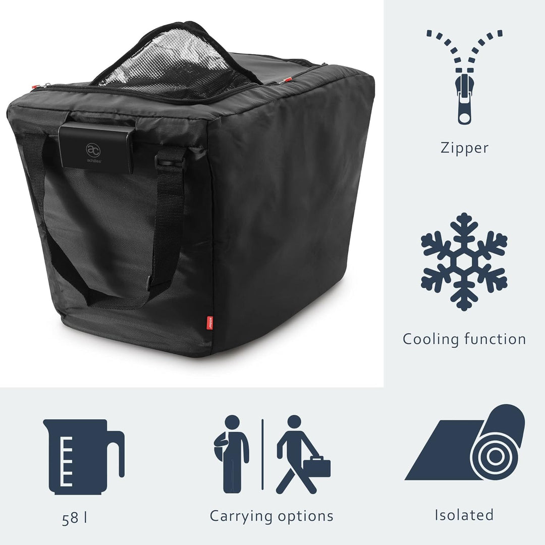 achilles, Isolierte Kühltasche zum Einhängen, Einkaufswagentasche faltbar, Thermotasche, Kühlbox, gr
