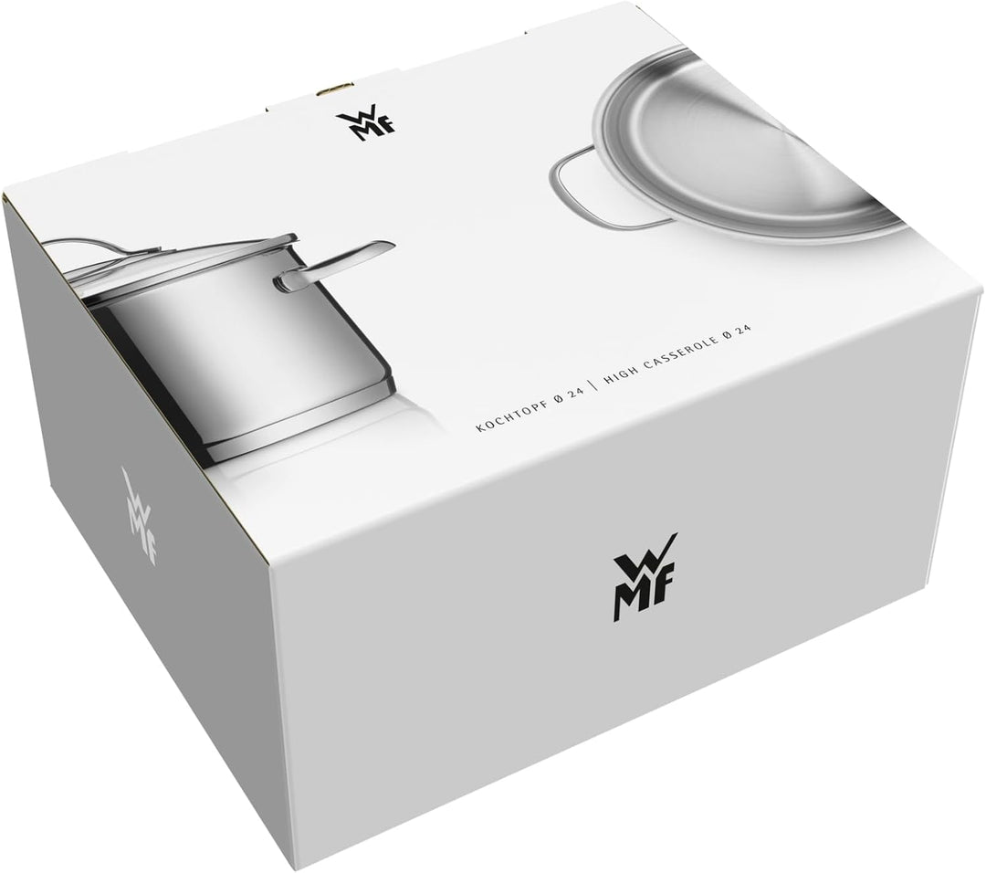 WMF Diadem Plus Kochtopf gross 24cm, Glasdeckel, Fleischtopf Induktion 6,5l, Cromargan Edelstahl pol