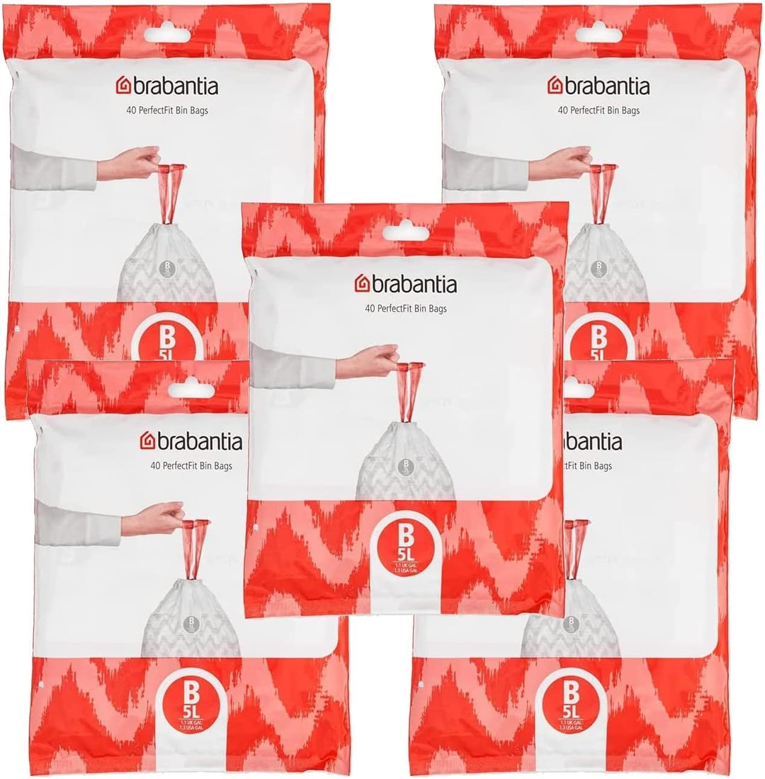 Brabantia Müllbeutel PerfectFit Spenderpackung (Code B/5 Liter) 200 Müllbeutel 1 stück (3er Pack), 1