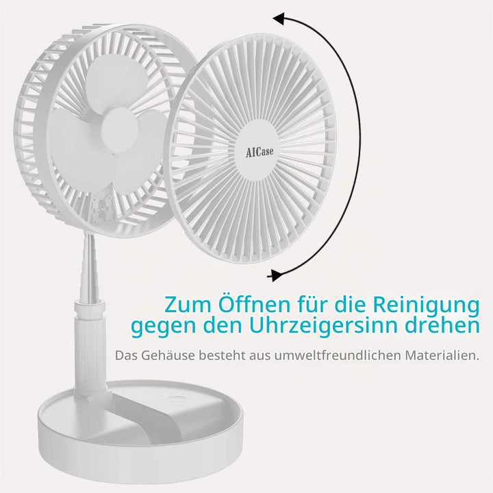 AICase Akku Tisch- und Standventilator Kabelloser mit Fernbedienung, leiser 4-stufiger tragbarer Ven