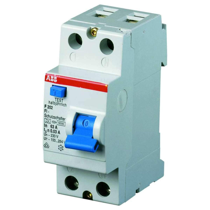 ABB S202 B10 AUTOMATISCHE 6KA 2P & FI-Schutzschalter 2-polig Typ A,"F202A" 25 A, 0,03 A Bundle mit S
