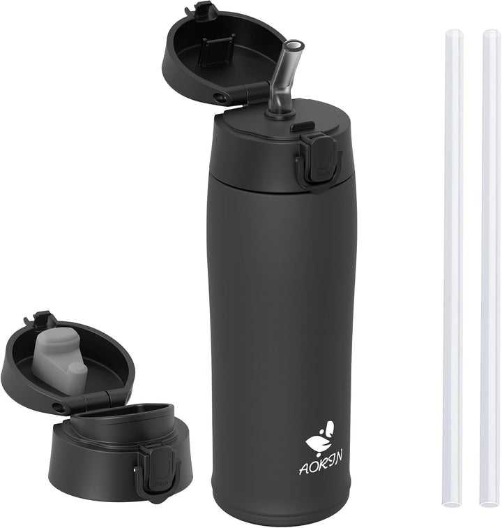 AORIN Trinkflasche Edelstahl 18/8, 500ml, Auslaufsicher Thermoskanne Isolierflasche Doppelwandig mit