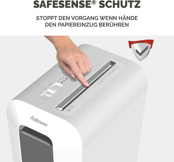 Fellowes Aktenvernichter 10 Blatt (P4), Papierschredder mit Partikelschnitt für Zuhause, Büro, Power