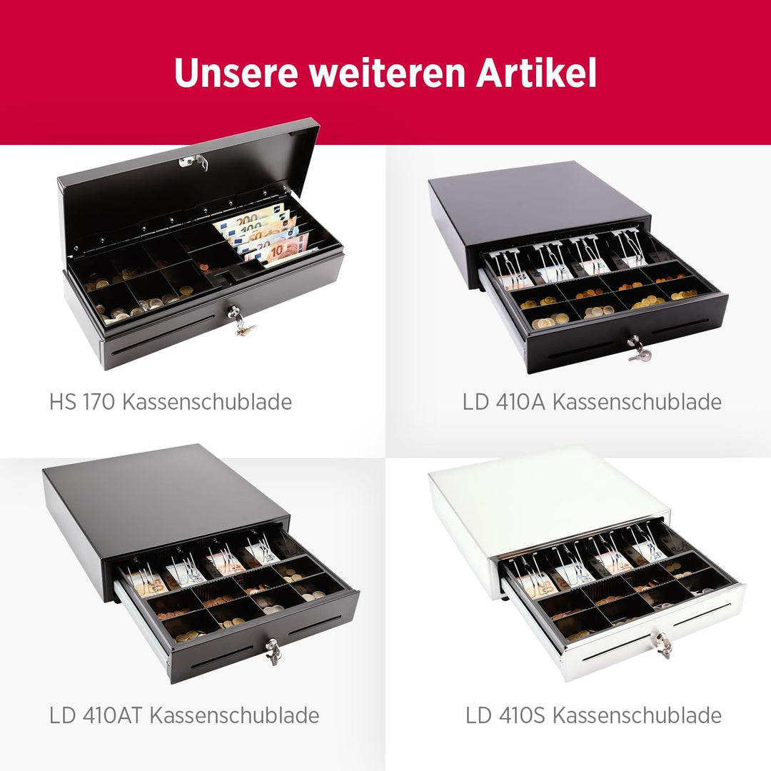 Olympia HS 170S Kassenschublade | Geldkassette abschliessbar mit Schlitz | RJ12-kompatibel | 8 Münz-