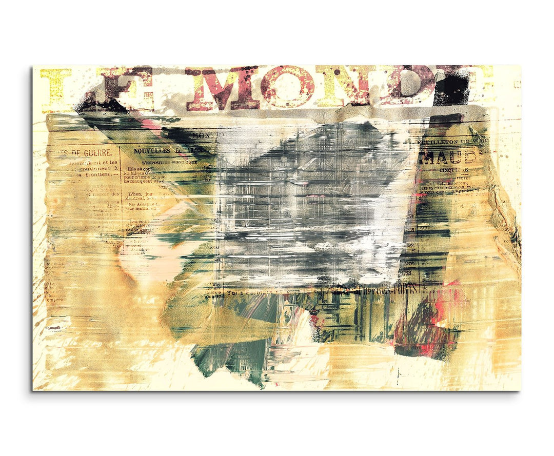 Paul Sinus Art 80x60cm Fotoleinwand Leinwanddruck Kunstdruck Wandbild beige schwarz grau