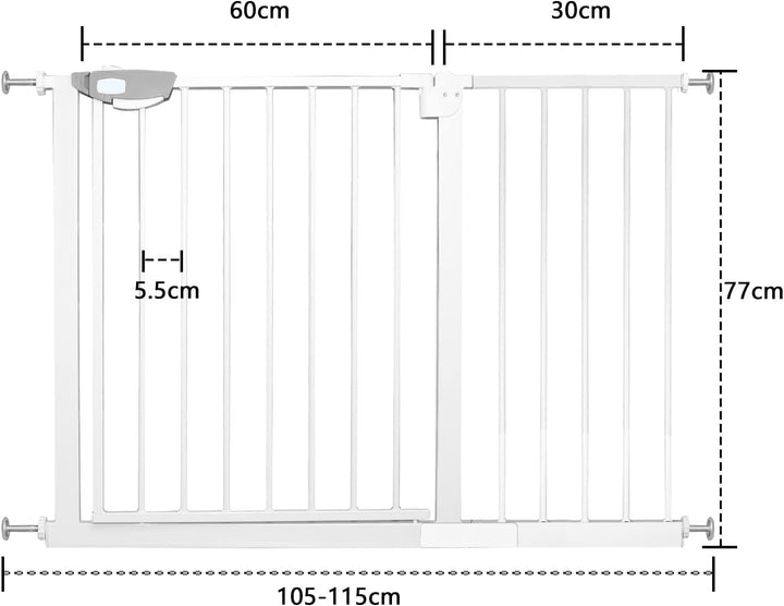 Froadp Türschutzgitter Baby Treppengitter Kindergitter ohne Bohren 105-115cm Türgitter Treppen Beids